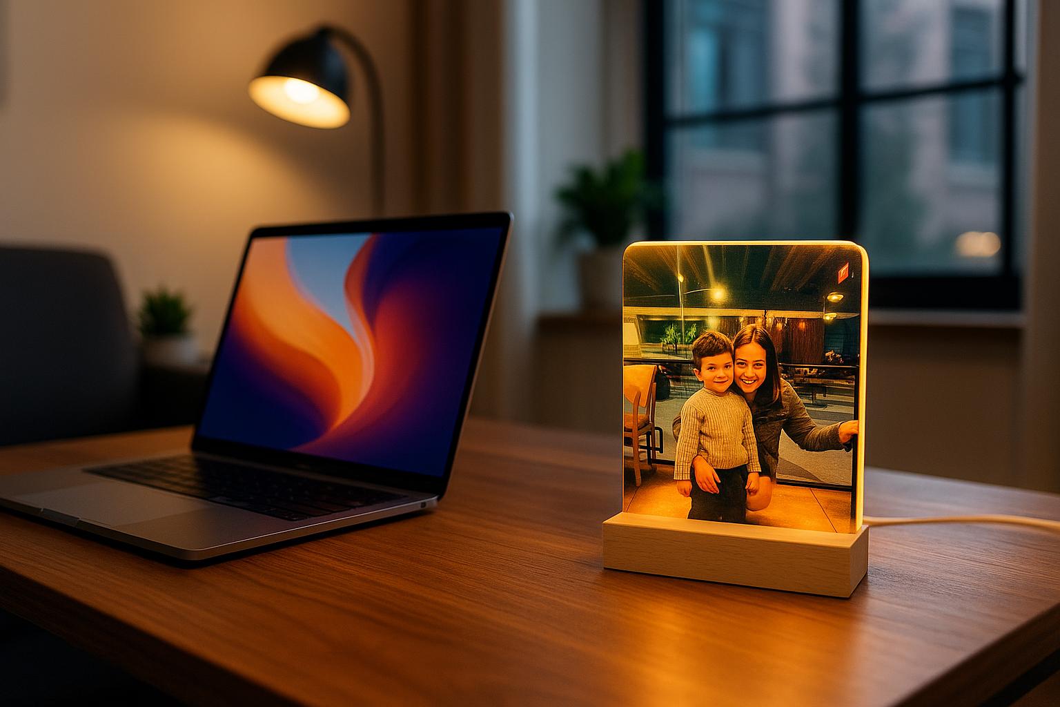 Custom Photo Light Frame | Personalized Night Light Gift | USB Glass Picture Display