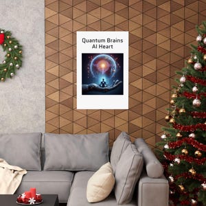 Ai Design Wall Poster, Quantum Brains Ai Heart Poster, Vertical Matte Posters, Printed Wall Hanging Poster, Ai Decorative Art