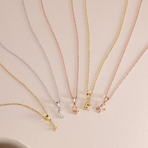 Collar con inicial de oro, colgante de letra personalizado, joyería de plata esterlina o chapada en oro de 18 quilates, collar con nombre personalizado, regalo elegante para ella