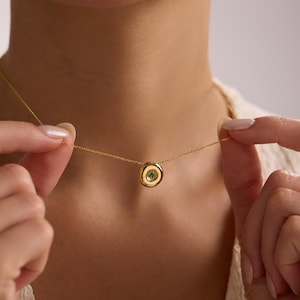 Evil Eye Birthstone Necklace: Sterling Silver Personalized Amulet