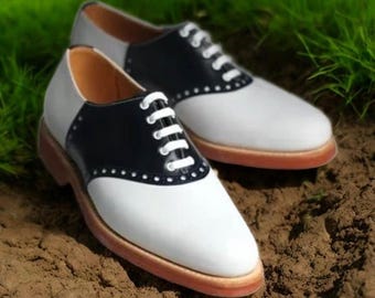 Men's Handmade Leather Oxford Shoes, Vintage Style