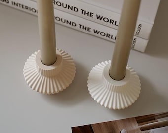 Handmade minimalist taper candle holder, Textured modern candle stand, Elegant candle stick