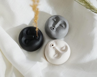 Porta-incenso minimalista em formato de rosto, queimador de incenso artesanal, suporte de incenso moderno, porta-incenso em varetas, decoração para aromaterapia