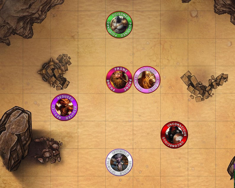 RPG & VTT Status Ring Tokens for Ttrpgs, Digital Downloadable Dnd ...