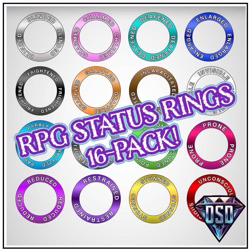RPG & VTT Status Ring Tokens for Ttrpgs, Digital Downloadable Dnd ...