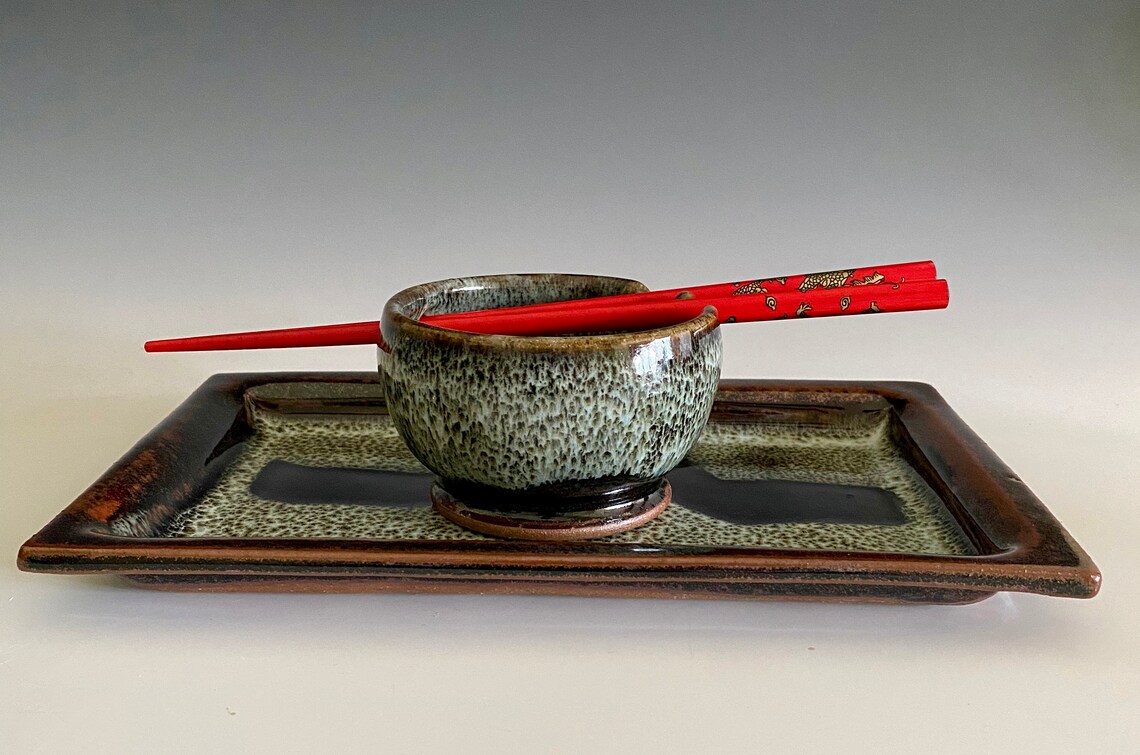 Handmade Sushi Set Pottery Sushi Set Pottery Tray Etsy