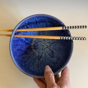 Handmade Pottery Ramen Bowl: Pho Bowls; Chopsticks Included