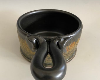 Handmade Soup Bowl; Pottery Bowls; Bowl with Handle