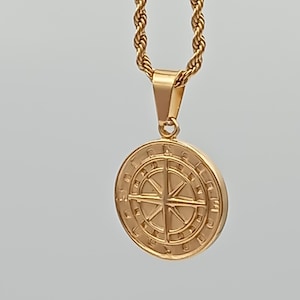 North Star Compass Necklace, Men Compass Pendant, Valentines Day, Personalized Necklace, North Star Necklace For Men, Personalised Jewelry