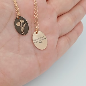 Tiny BirthFlower Necklace,Floral Pendant,Birth Month Necklace,Bridesmaid Gift,Custom Gift ForHer,Personalized Floral PENDANT, Valentines Day