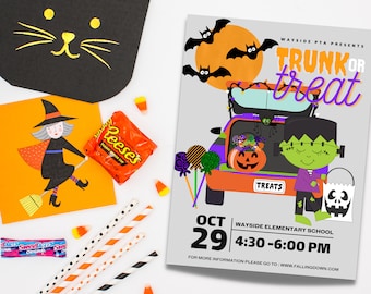 Trunk or Treat Customizable Digital Flyer Template