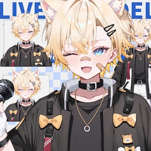 Live2d model: Orange Cat Boy – Vtuber Model FULLY RIGGED - Ready to use!