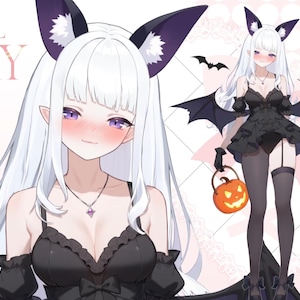 Live2d model: White Succubus –Vtuber Model FULLY RIGGED - Ready to use!