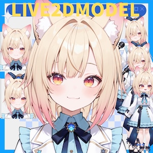 Live2d model: Cat-eared Idol Girl – Vtuber Model FULLY RIGGED - Ready to use! Launcher Included
