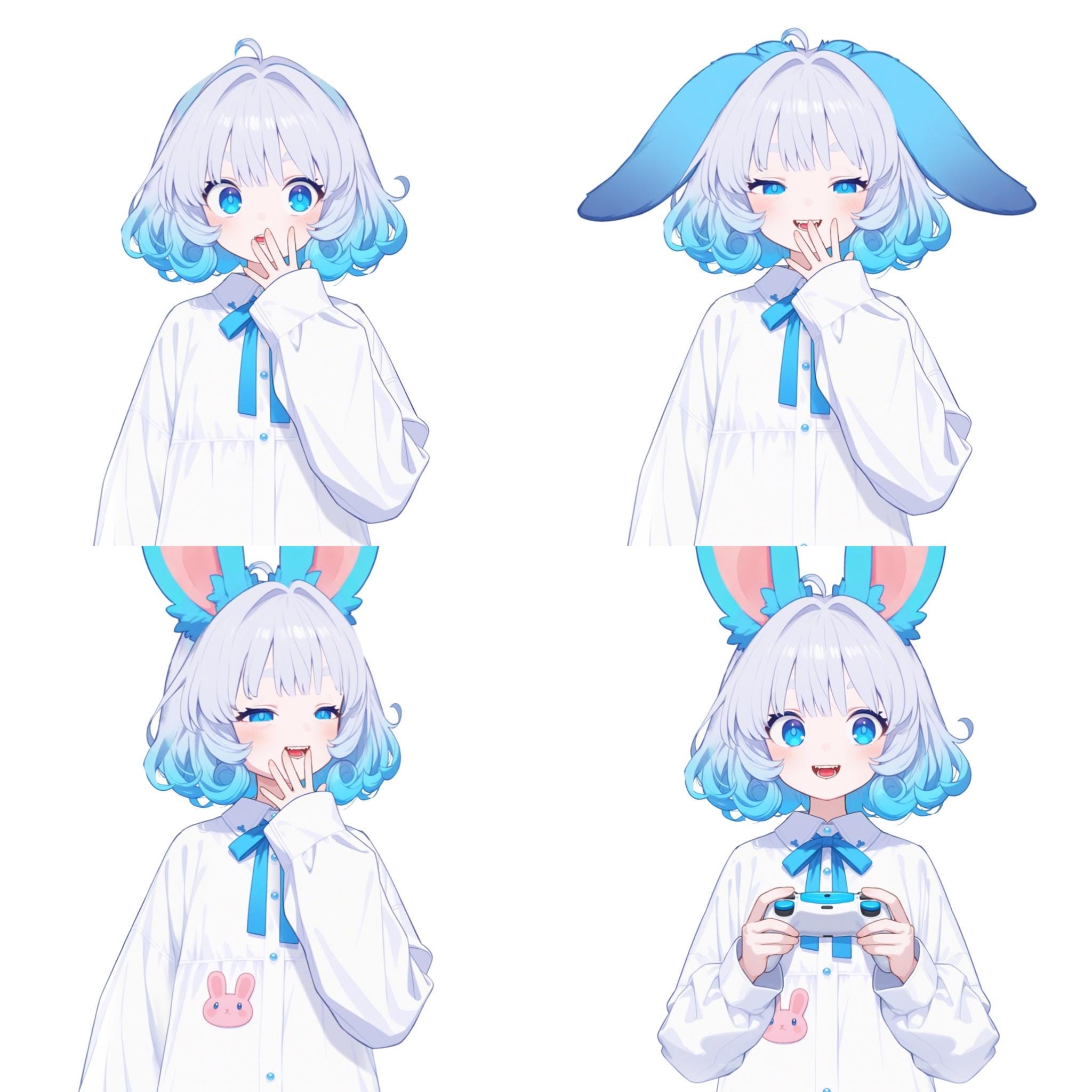 Live2d Model: Blue Hair Moon Bunny Girl – Vtuber Model FULLY RIGGED ...