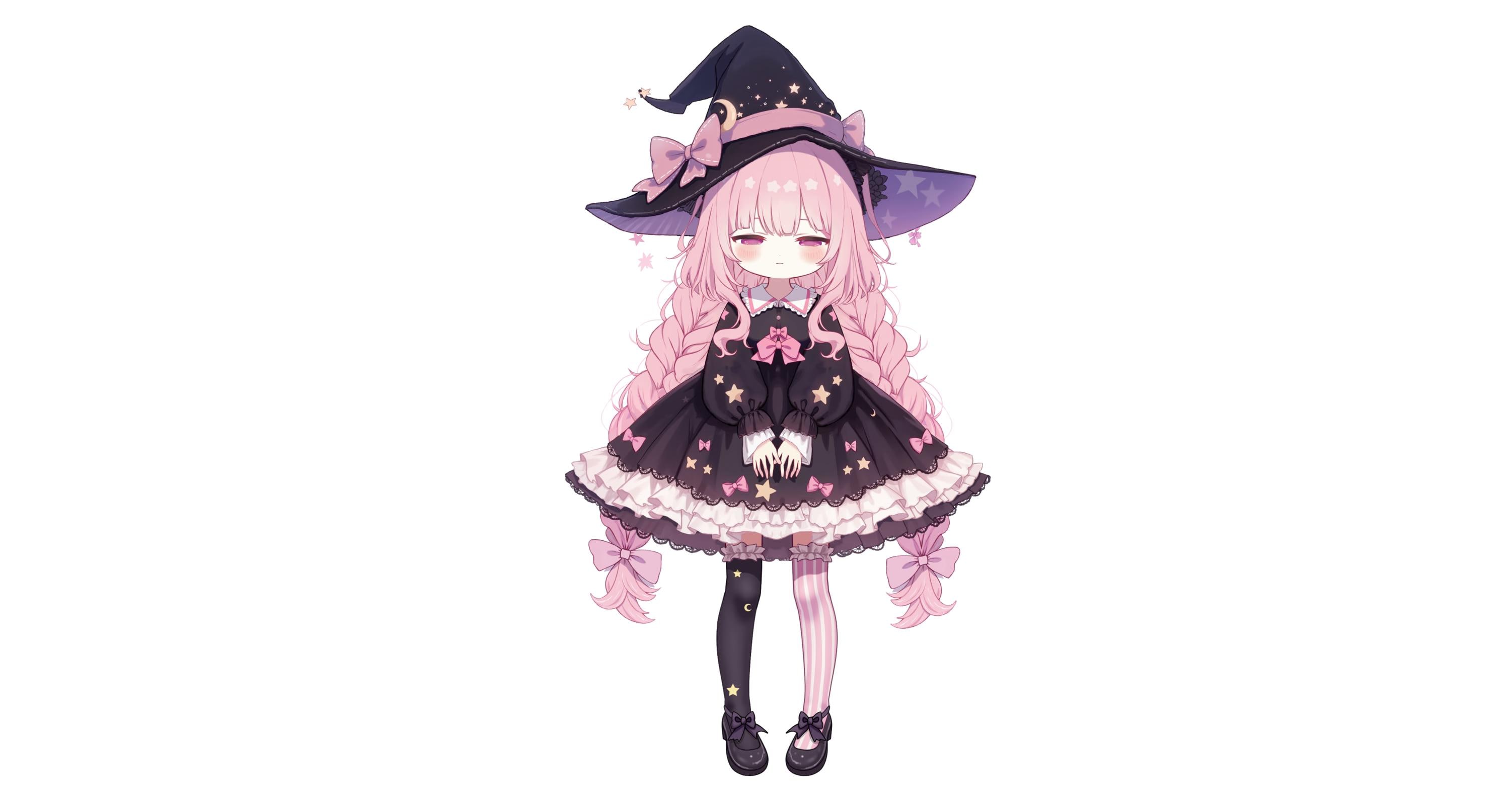 Live2D モデル: ピンクの小さな魔女 - Vtuber モデル 完全リギング済み