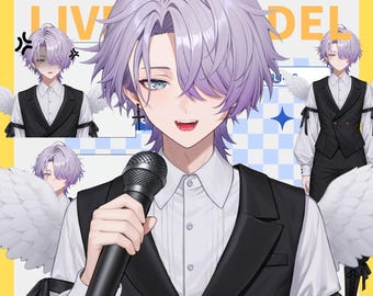 Live2d model: Mine style Angel Boy - Vtuber Model FULLY RIGGED - Ready to Use! Launcher Included