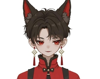 Live2d model: Little wolf boy –Vtuber Model FULLY RIGGED - Ready to use!