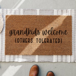 Grandkids Welcome Coir Doormat: Funny Grandparent Gift