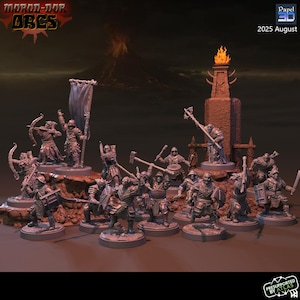 Morod-Dor Orcs Army Warband-set | 28 mm Fantasy Wargaming-miniaturen | Volledige legerbundel | RPG- en tafelproxymodellen