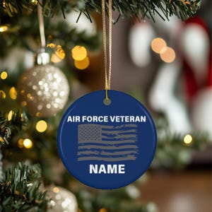 Personalized Air Force Veteran Ornament Air force ornament Gift for Veteran Veteran Appreciation Air force Christmas gift Military gift
