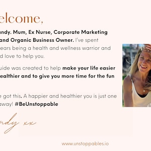 Become Unstoppable with Sandy. A health and wellness warrior for 25+ years, Sandy is here to help you live your best life possible. An ex Nurse, Marketing Manager and Organic Business Owner, improving your health is Sandy's number one goal