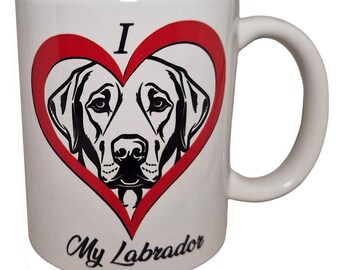 Labrador Retriever I Love My Labrador mug - a great gift for dog pet owner. Parents kids grandparent colleague