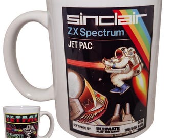 Jet Pac Game for ZX Spectrum - Retro game mug is perfect for office or home, Gift for Friends, Gift For Colleagues, Birthday, Dad and Mum
