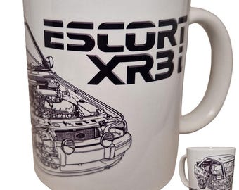 Ford XR3i Mug - A great tribute to this classic XR3i, ideal as a gift for Husband, Boyfriend, Grandad. A great present