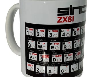 Sinclair ZX81 Keyboard Mug - Retro office or home mug as a Gift for Friends, Gift For Colleagues, Birthday Gift, Dad and Mum or Grandad
