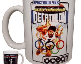 Daley Thompson Decathlon for ZX Spectrum - Retro game mug is perfect for office or home, Gift for Friends, For Colleagues, Birthday, or Dad
