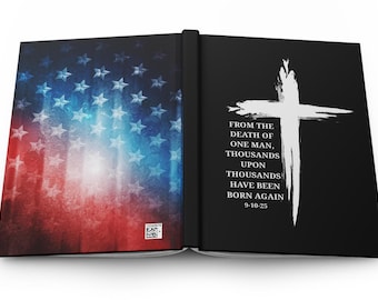Patriotic Cross Hardcover Journal, American Flag Christian Gift