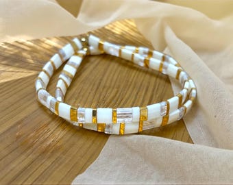 Tila Bracelet| Elegant Bead Jewelry | Waterproof Stretchy Bracelet | Thoughtful Gift for Women and Teen Girls.