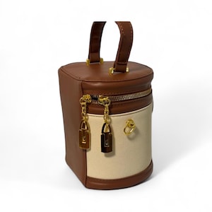 City Chic Brun Krämfärgad Axelremsväska i Bucket: Boho Mini Axelremsväska | Passar telefon, kort, nycklar, handsfree | Moderiktigt uttalande | Perfekt för resor