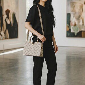 Patterned Croc Handbag | Valentino Style Pocketbook with Horse Charm image 5