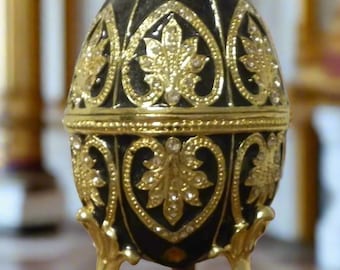 Faberge Type  Egg | Russian Art | Dark Charcoal | Boho| Trendy | Fancy| House Of Jax