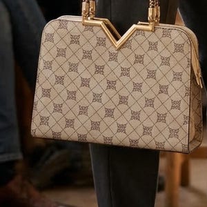Patterned Croc Handbag | Valentino Style Pocketbook with Horse Charm image 7