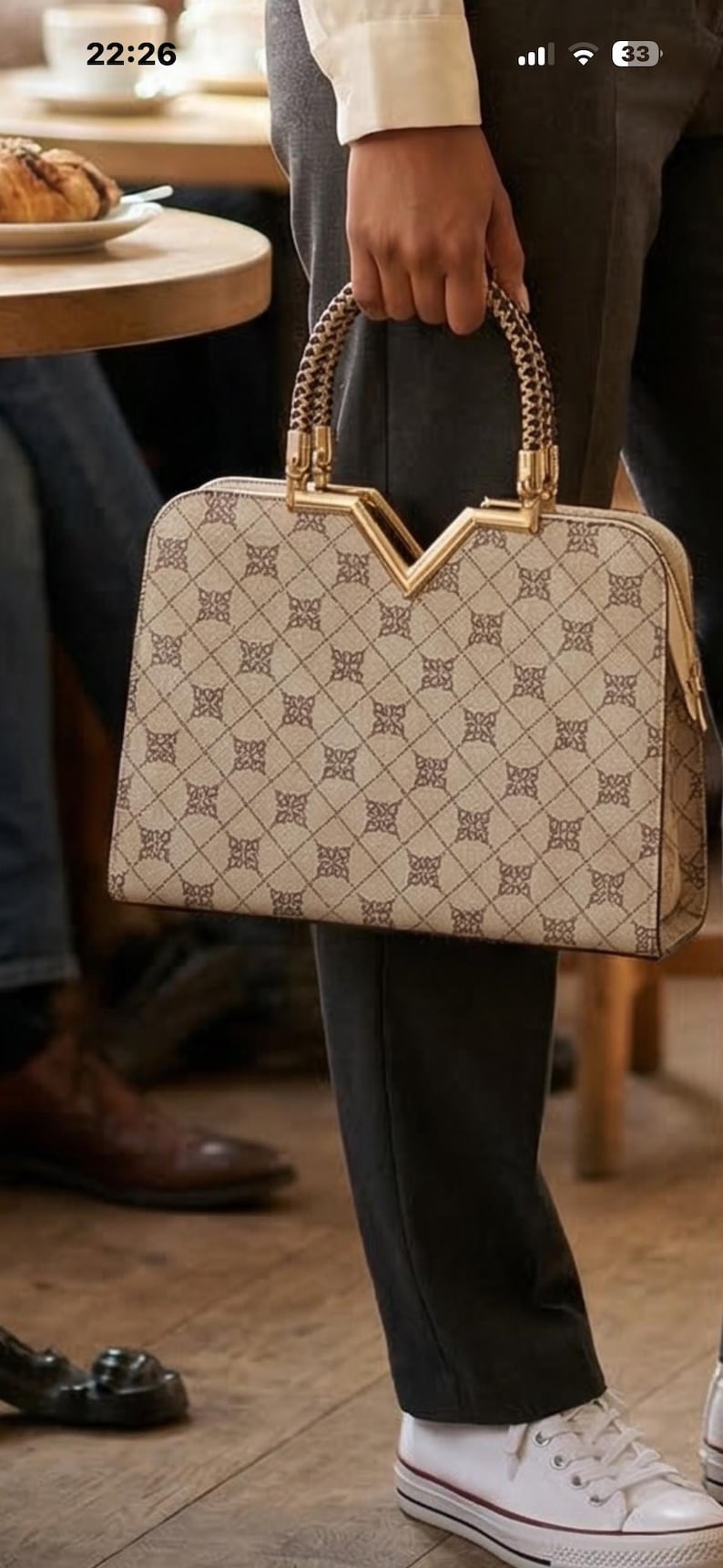 Patterned Croc Handbag | Valentino Style Pocketbook with Horse Charm image 7