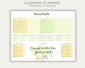 Printable Cleaning Planner PDF, Realistic Organization Tasks Instant Download, Daily & Weekly Cleaning Checklist, Declutter for ADHD persons