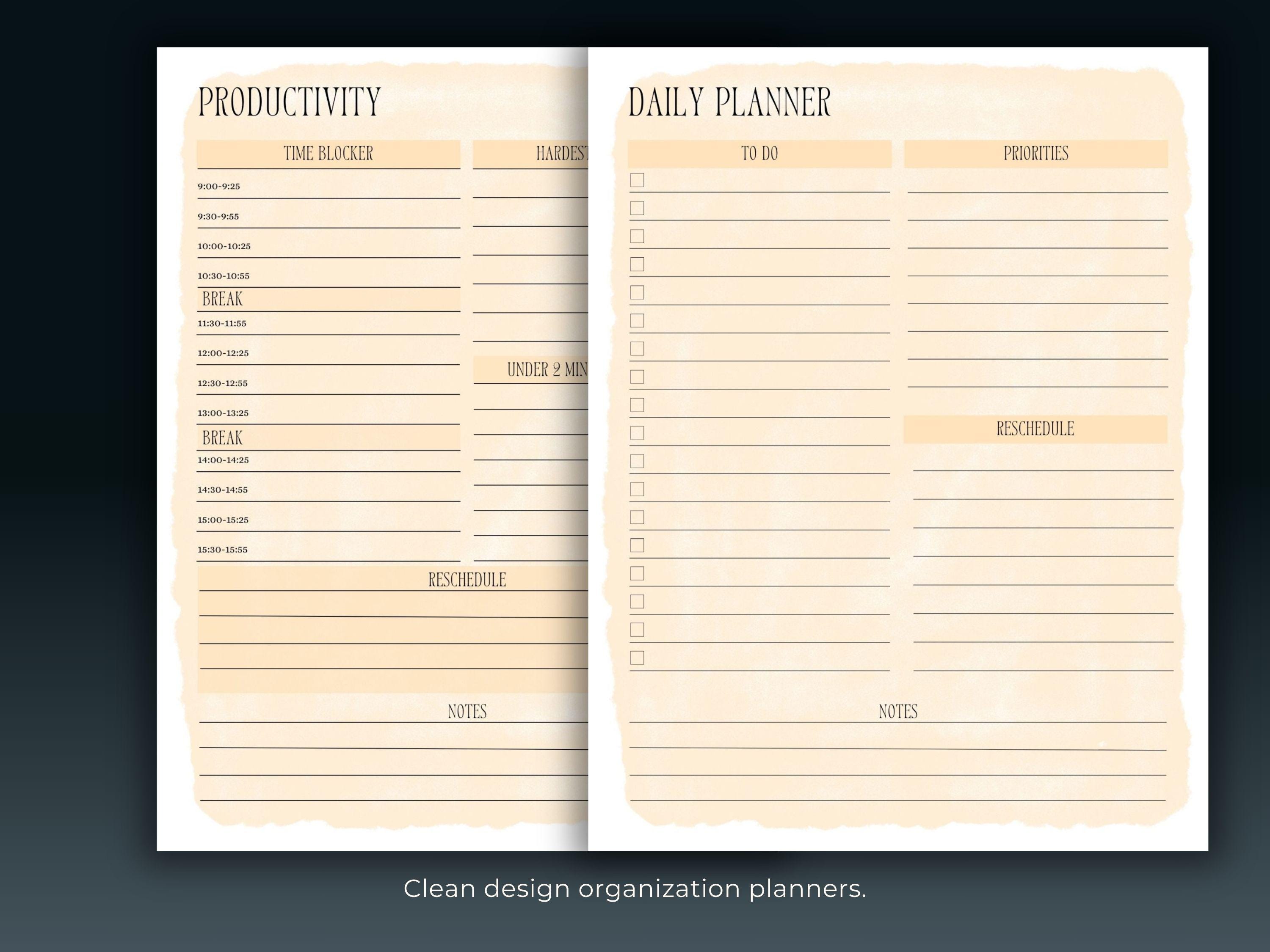 Printable Daily Planner & Task Organizer 3 Pages Pack PDF | US Letter ...