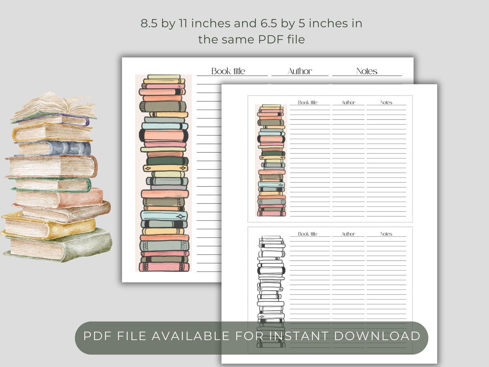 Printable Reading Tracker Coloring Book Log PDF File Digital Download ...