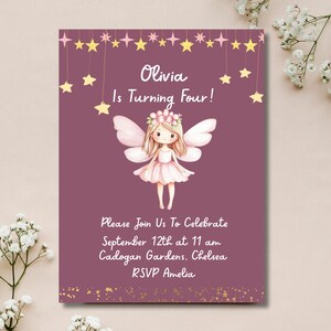 Cute Fairy Birthday Invitation