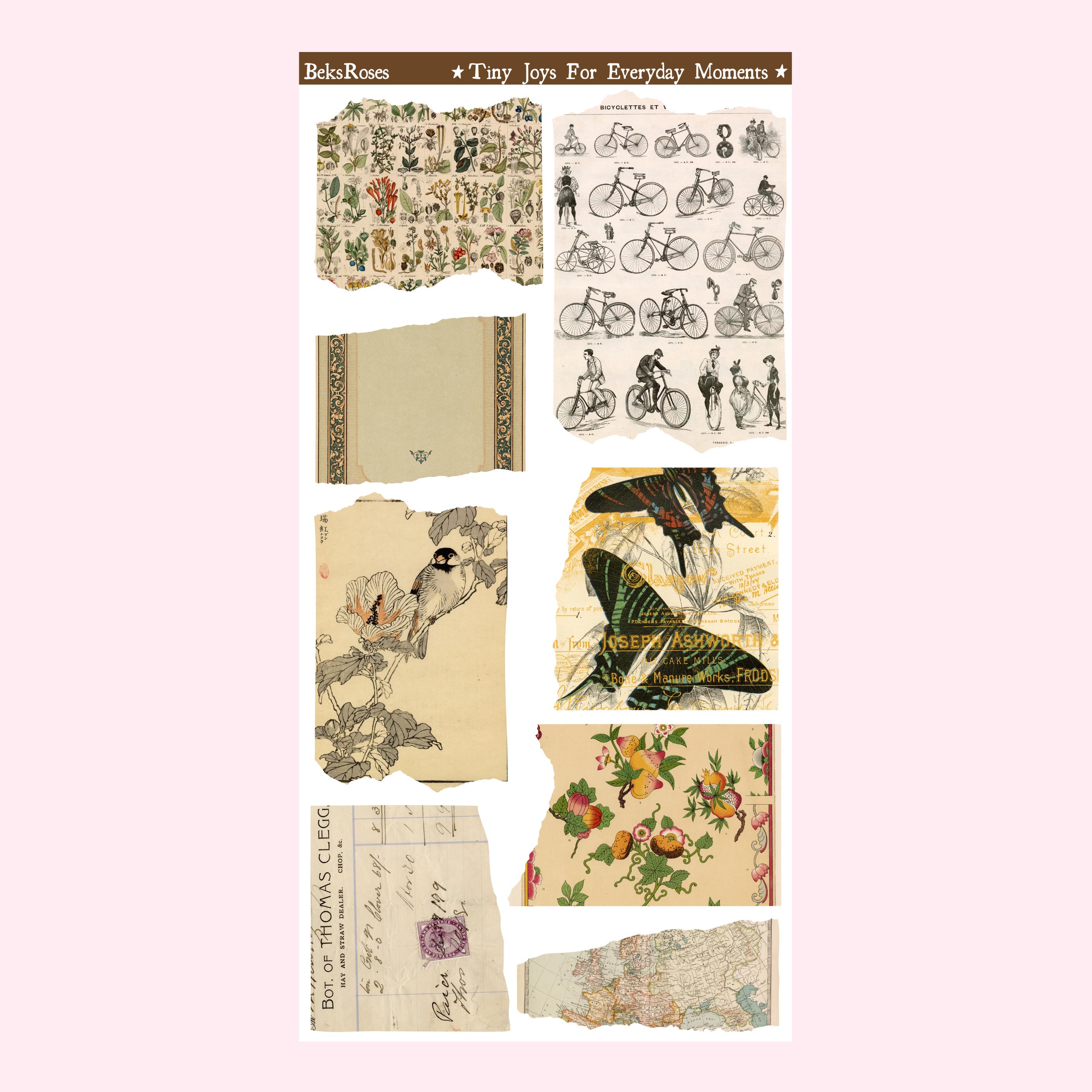 Vintage Backgrounds Sticker Sheet - Etsy