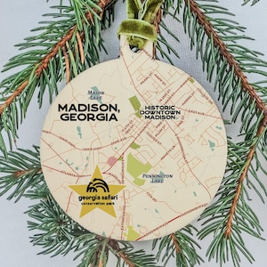 Personalized Map Wood Ornament | Custom Home Gift Stocking Stuffer