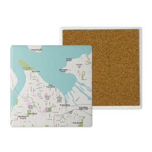 Mapa personalizado - Cualquier ubicación... Posavasos cuadrado de cerámica