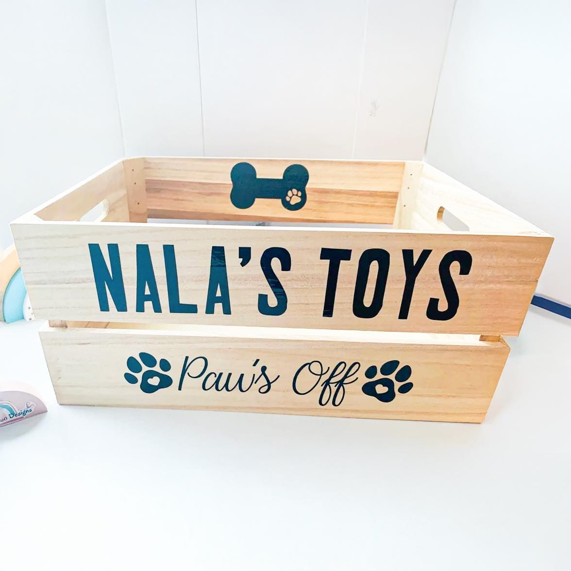 Personalised Wooden Pet Toy Storage Crate - 