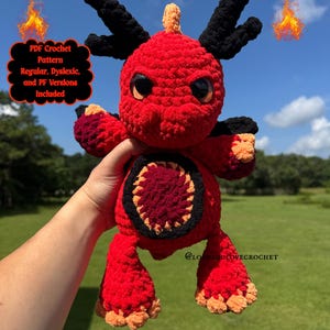 Vulkrin the Fire Dragon | Crochet Pattern | Amigurumi Crochet | Dragon Crochet Pattern |  PDF Crochet Pattern | Crochet Plushie Pattern |