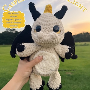 Caspian the Light Dragon | Crochet Pattern | Amigurumi Crochet | Dragon Crochet Pattern |  PDF Crochet Pattern | Crochet Plushie Pattern |