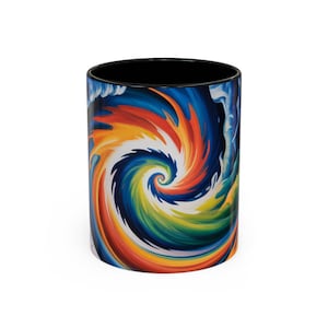Vibrant Swirl Coffee Mug: Colorful Ceramic Drinkware, Kitchen Decor
