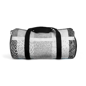 Black & White Travel Duffel Bag: Gym, Weekend, Sports
